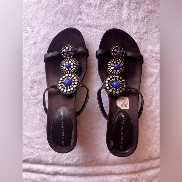 Montego Bay Club Slip on Wedge Slide Sandals Woman's size 6.5 - Picture 1 of 10